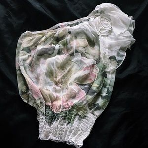 See Through Floral Blouse